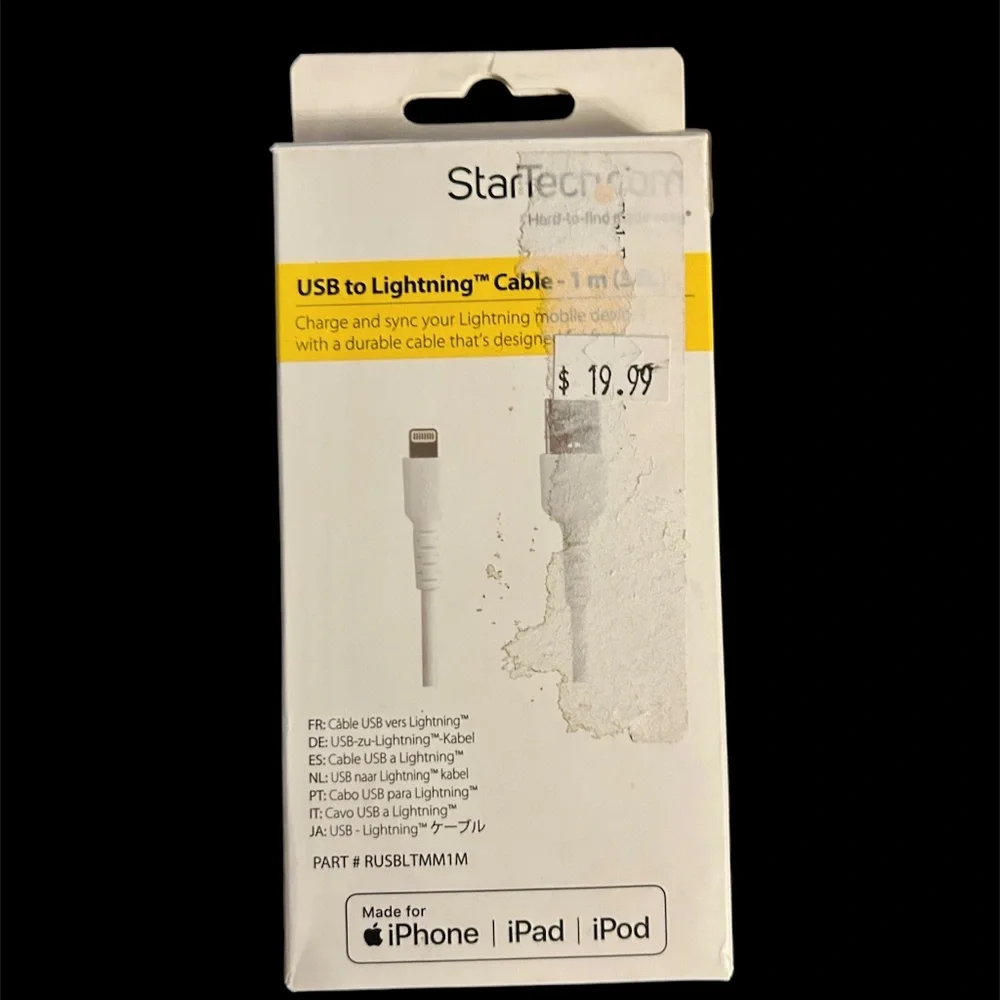 NEW StarTech 3.3FT USB Type-A Male to Lightning Apple MFI Certified Cable